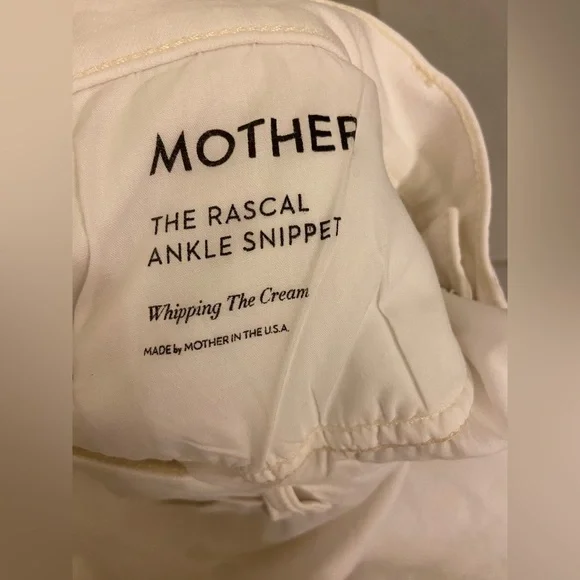MOTHER The Rascal Ankle Snippet Whipping the Cream White Size 30 - Picture 9 of 11